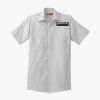 Short Sleeve Striped Industrial Work Shirt Thumbnail