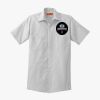 Short Sleeve Striped Industrial Work Shirt Thumbnail